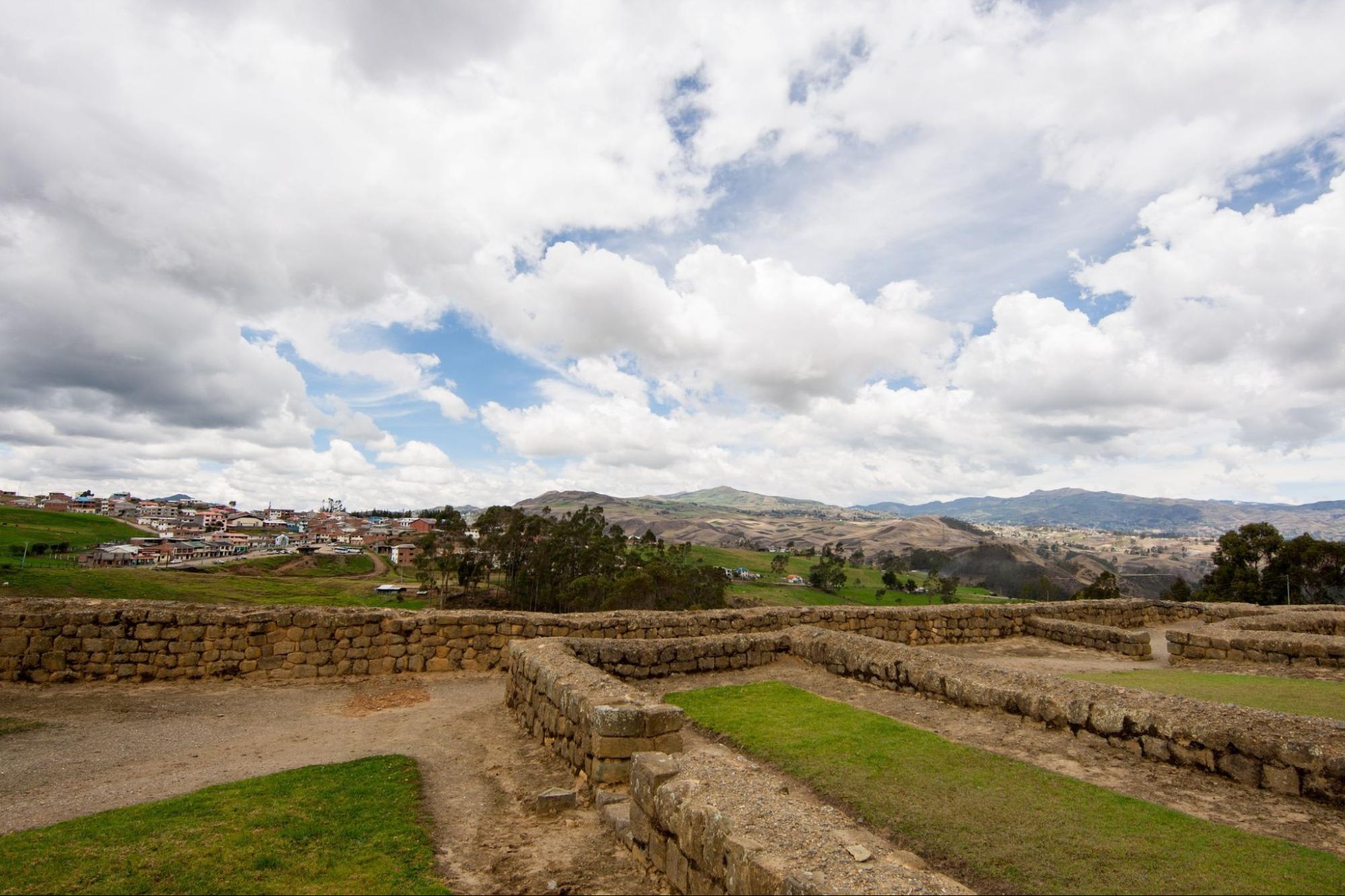 A view of Ingapirca, the ruins and the city Ingapirca, Ecuador 